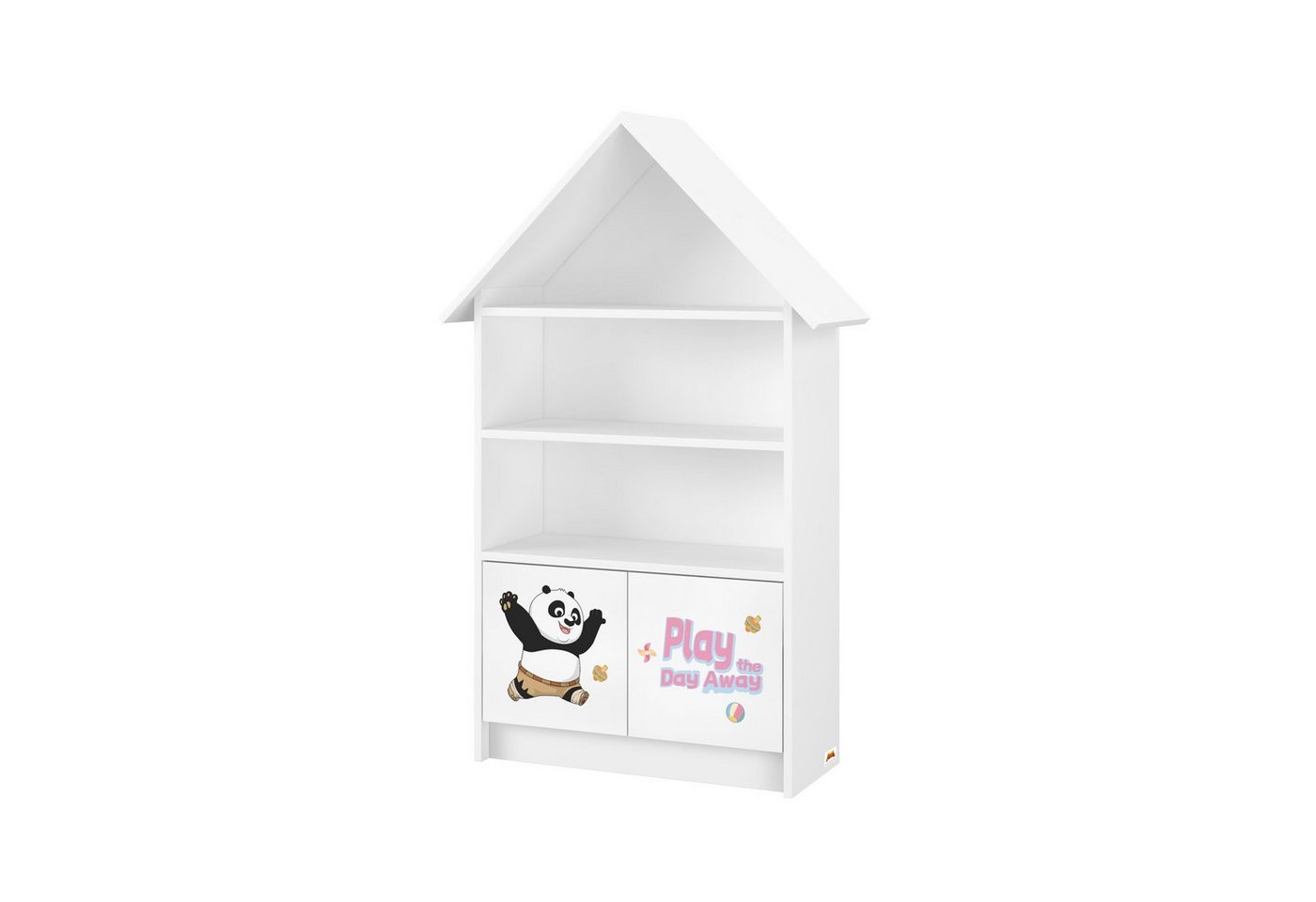 BabyBoo Standregal Kung Fu Panda Kinder Bücherregal Standregal Hausform Kinderregal, Höhe: 125 cm, Breite: 62,5/72 cm, Tiefe: 30 cm von BabyBoo