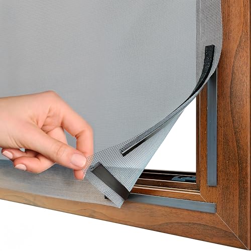 Magnetisches Fliegengitter für Fenster, innovative Befestigung mit Magneten schnell und einfach – Made in Italy, Netz aus Fiberglas robust und auf Maß zuschneidbar (150 x 180 cm) von BabyBunny