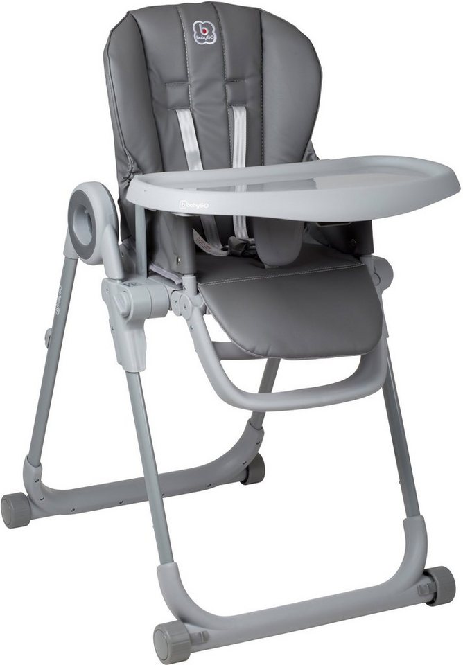BabyGo Hochstuhl Divan, grau, platzsparend zusammenklappbar von BabyGo