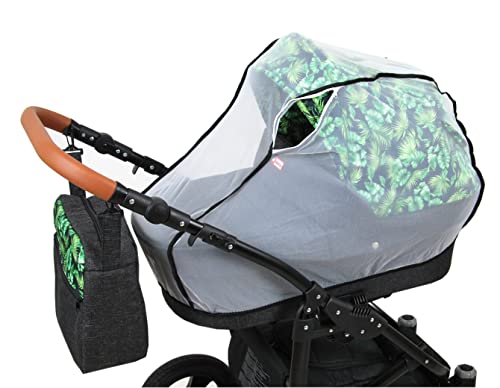 BABYLUX Moskitonetz Fliegennetz Weiß für Kinderwagen Groß mit Reißverschluss Z5 von BabyLux