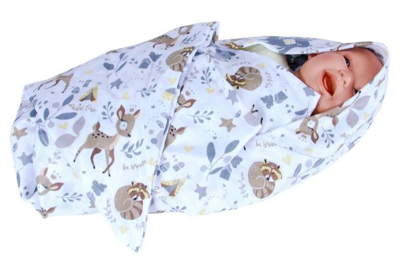 BabyLux Badetuch BabyLux Badetuch Handtuch Musselin Baby Kind Kaputzenhandtuch 80x80cm, OK133 Hirsch BabyLux Badetuch BabyLux Badetuch Handtuch Musselin Baby Kind Kaputzenhandtuch 80x80cm, OK133 Hirsch von BabyLux