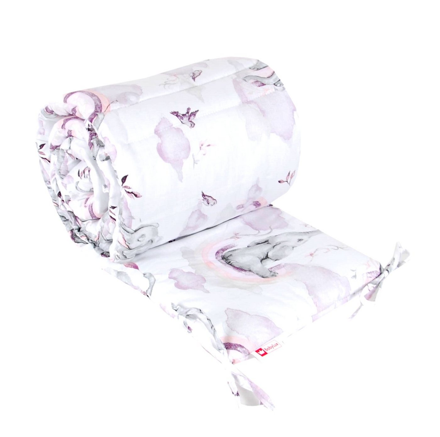 BabyLux Bettnestchen BABYLUX Bettumrandung NESTCHEN Bettnestchen 210 x 30 cm Babybett, 125. Elefanten Rosa von BabyLux