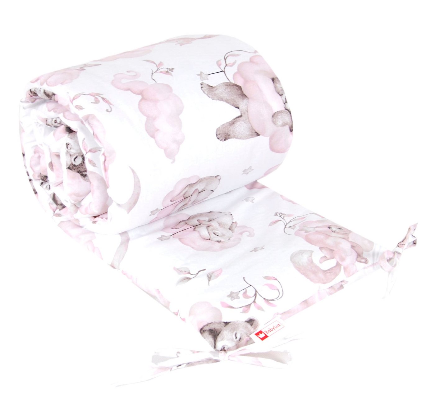 BabyLux Bettnestchen BABYLUX Bettumrandung NESTCHEN Bettnestchen 210 x 30 cm Babybett, 128. Bär Rosa von BabyLux