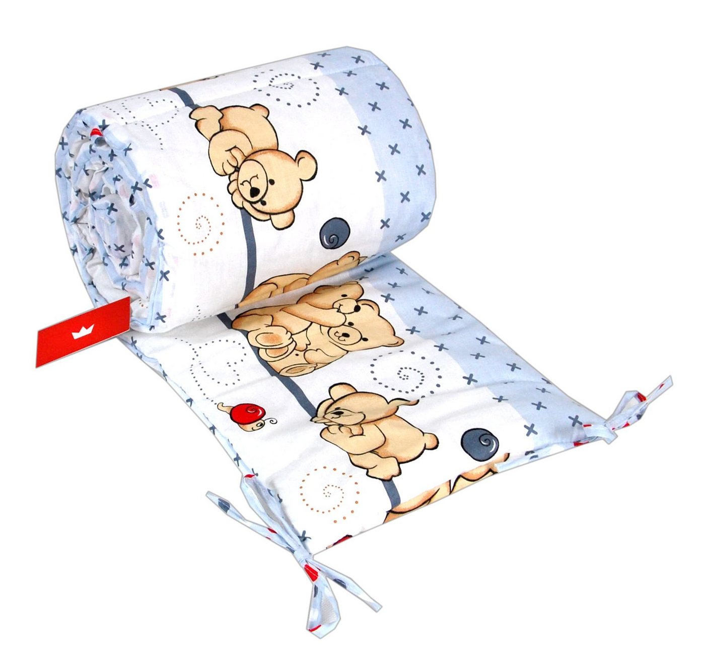 BabyLux Bettnestchen BABYLUX Bettumrandung NESTCHEN Bettnestchen 210 x 30 cm Babybett, 61. Teddybären Grau von BabyLux