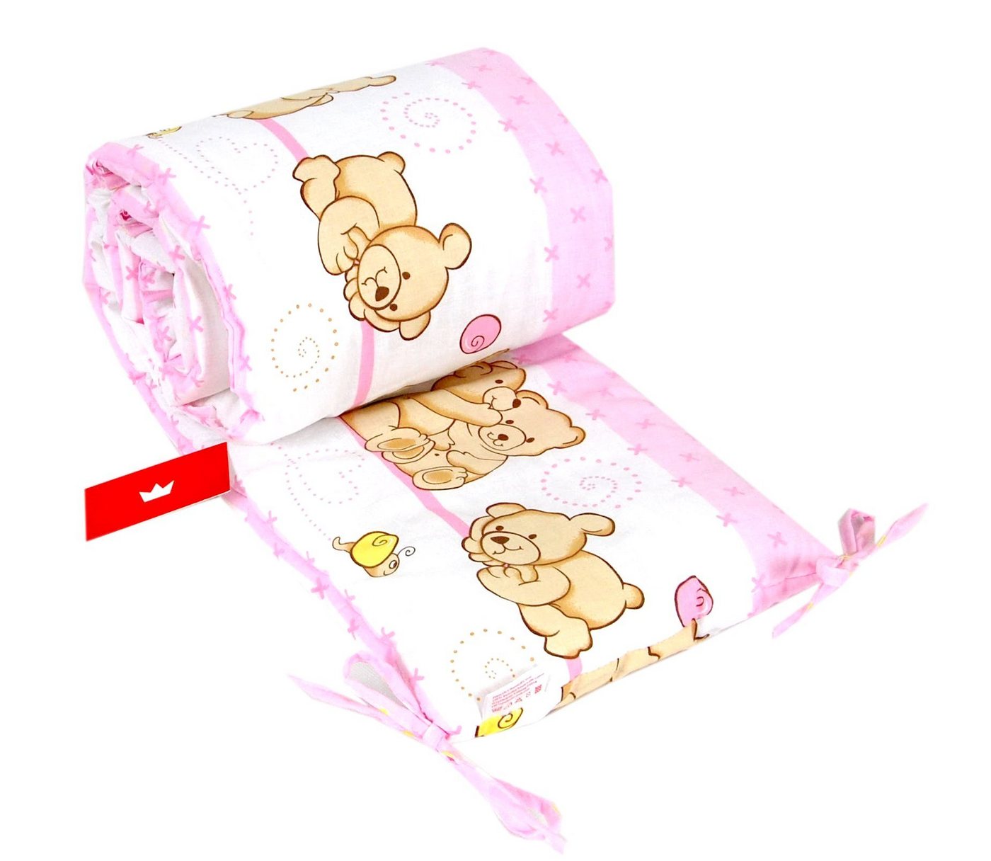 BabyLux Bettnestchen BABYLUX Bettumrandung NESTCHEN Bettnestchen 210 x 30 cm Babybett, 64. Teddybären Rosa von BabyLux