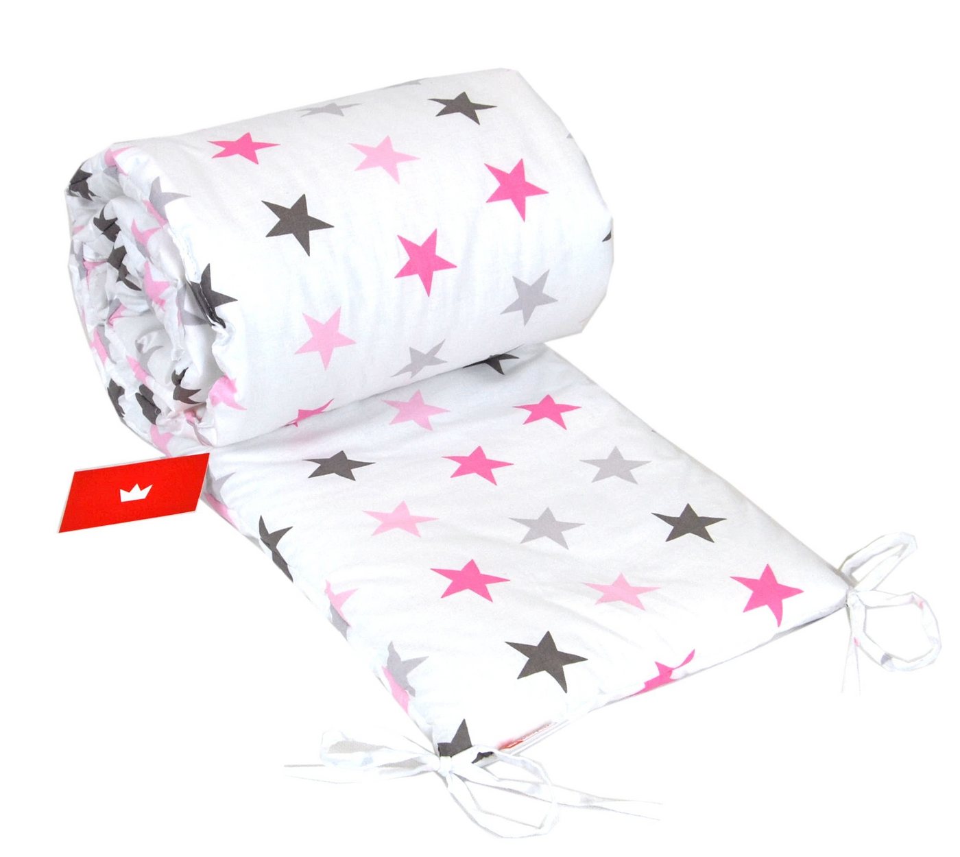 BabyLux Bettnestchen BABYLUX Bettumrandung NESTCHEN Bettnestchen 210 x 30 cm Babybett, 93. Sterne Rosa von BabyLux