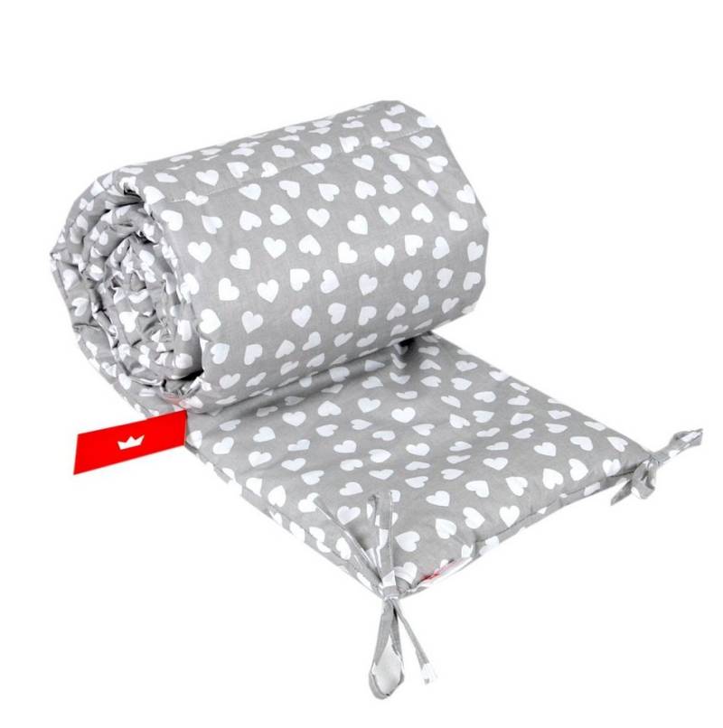 BabyLux Bettnestchen BABYLUX Bettumrandung NESTCHEN Bettnestchen 210 x 30 cm Babybett, 95. Herzen Grau von BabyLux