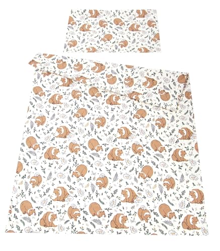 BabyLux Bettwäsche Bezug 2 TLG. 100 x 135 cm / 90 x 120 cm Kinderbettwäsche Bettwäsche Kind Bettset Baby Babybettwäsche (129. Bär Braun, 100 x 135 cm) von BabyLux