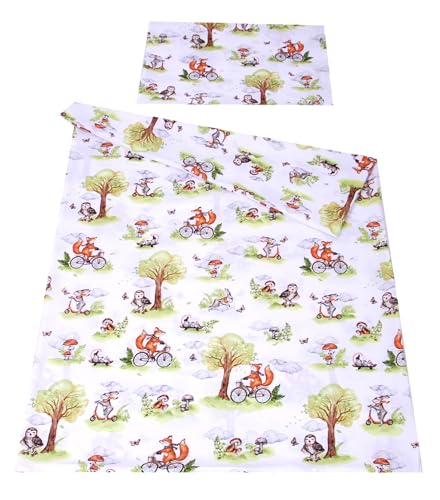 Babylux Bettwäsche Bezug 2 TLG. 100 x 135 cm / 90 x 120 cm Kinderbettwäsche Bettwäsche Kind Bettset Baby Babybettwäsche (132. Fuchs, 90 x 120 cm) von Babylux