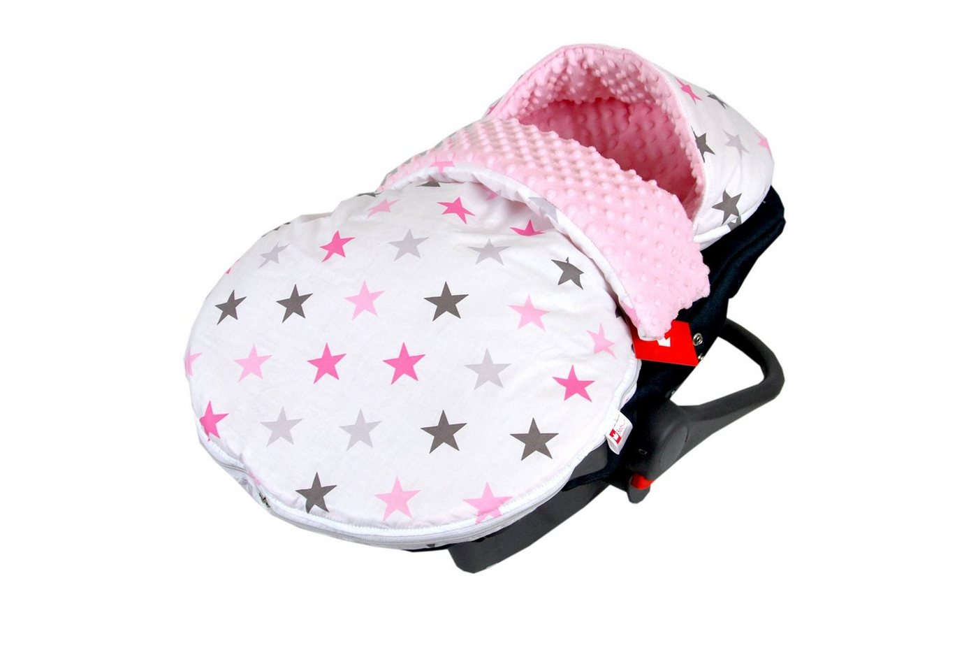 BabyLux Fußsack BABYLUX FUßSACK 90cm Minky Babyschale Kinderwagen Buggy, 10. Rosa + Sterne von BabyLux