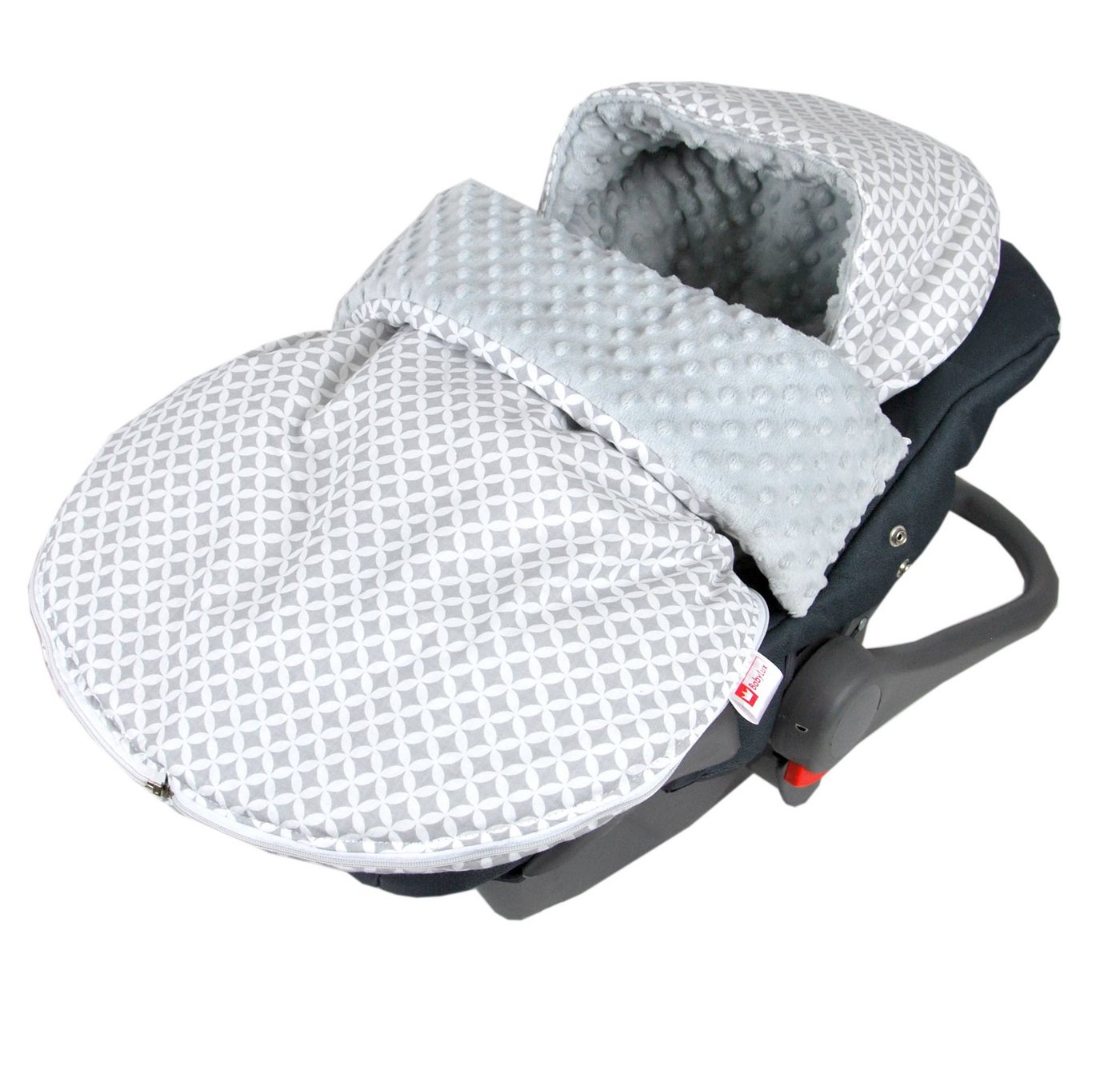 BabyLux Fußsack BABYLUX FUßSACK 90cm Minky Babyschale Kinderwagen Buggy, 5. Grau + Maroko von BabyLux