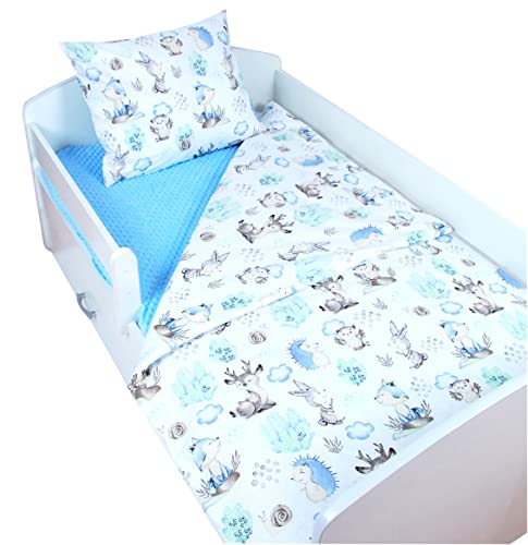 BabyLux Kinderbettwäsche 2 TLG. 100 x 160 cm Bettwäsche Bettbezug Babybettwäsche (122. Igel&RehBFF) von BabyLux