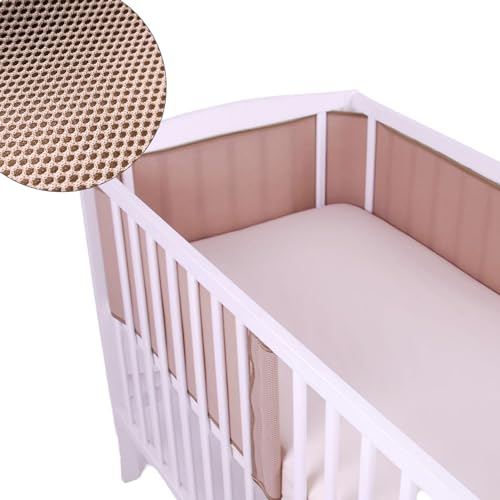 BabyLux Nestchen AIR Babybett Bettumrandung Umrandung 3D 150cm 180cm 210cm Atmungsaktiv (Beige, 1 x 180cm) von BabyLux