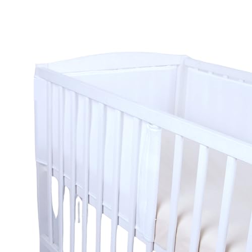 BabyLux Nestchen AIR Babybett Bettumrandung Umrandung 3D 150cm 180cm 210cm Atmungsaktiv (Weiß, 1 x 210cm) von BabyLux