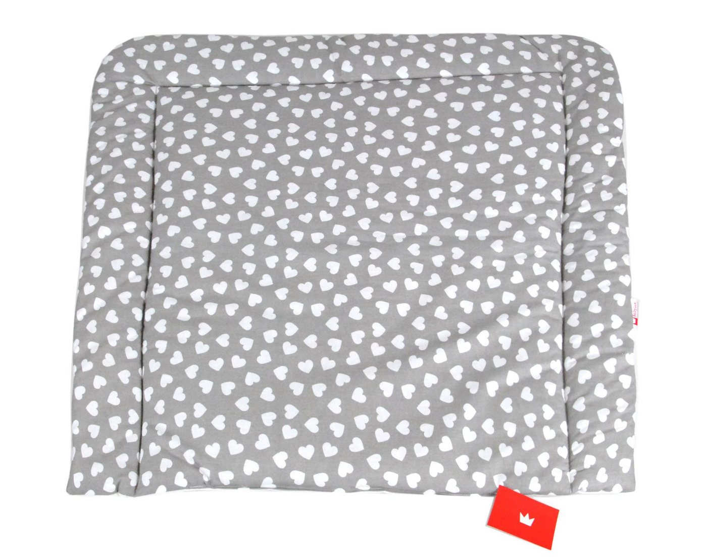 BabyLux Wickelauflage BABYLUX Wickeltischauflage Wickelauflage Baby Wickeltisch 50x70 70x70 80x70, 50 x 70 cm 95 - Herzen Grau von BabyLux