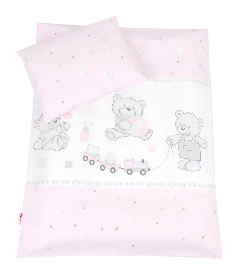 Babybettbezug BABYLUX 2tlg.Set BEZUG Kinderwagen Bettbezug Bettwäsche Wiege 60x78 cm, BabyLux, 71. Bär Cookie Rosa von BabyLux