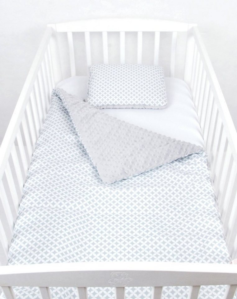 Babydecke BABYLUX Babydecke Krabbeldecke MINKY Kuscheldecke 75x100 cm+KISSEN, BabyLux, 23K. Grau + Marokko von BabyLux