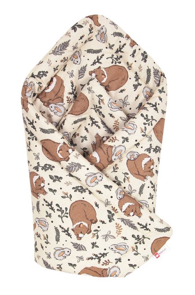 Babydecke BABYLUX Einschlagdecke BABYHÖRNCHEN 75x75cm Neugeborene, BabyLux, 129. Bär Braun von BabyLux