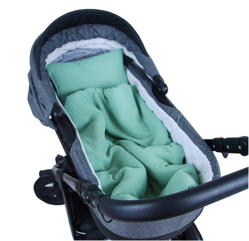 Babydecke BabyLux Babydecke Musselin Kinderwagendecke Kuscheldecke 75x60cm MPM, BabyLux, Grün von BabyLux