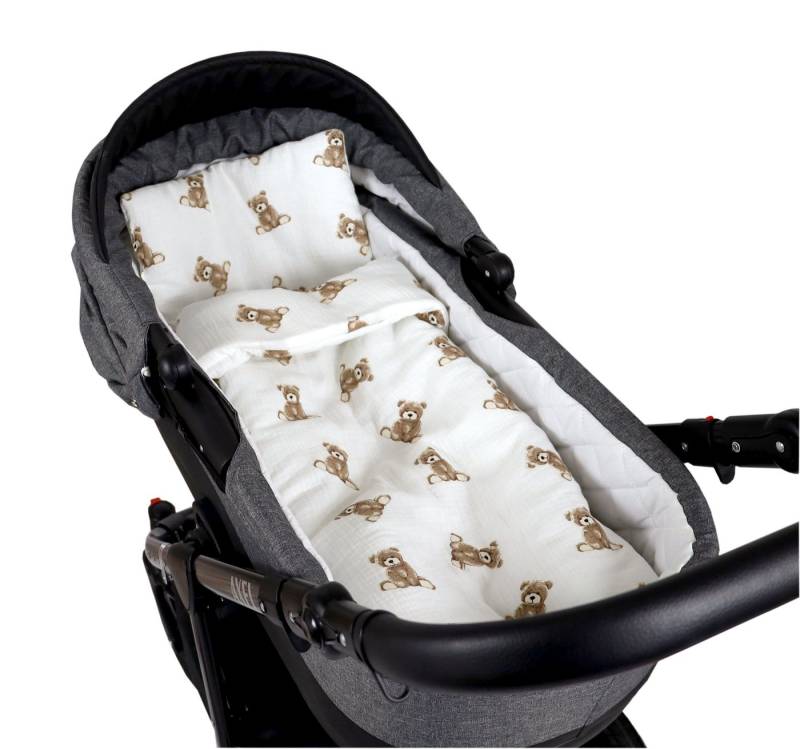 Babydecke BabyLux Babydecke Musselin Kinderwagendecke Kuscheldecke 75x60cm MPM, BabyLux, D6 Teddys MPM von BabyLux