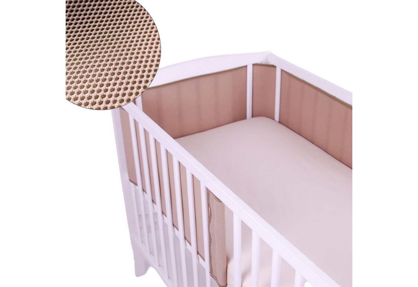 Bettumrandung BabyLux Nestchen AIR Babybett Bettumrandung Umrandung Atmungsaktiv BabyLux, Beige_2x150cm von BabyLux