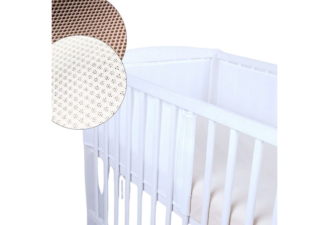 Bettumrandung BabyLux Nestchen AIR Babybett Bettumrandung Umrandung Atmungsaktiv BabyLux, Weiß_2x150cm von BabyLux