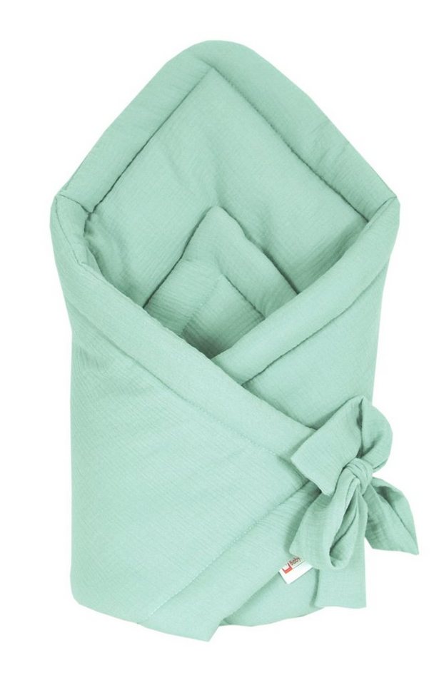 Einschlagdecke BABYLUX Einschlagdecke Musselin BABYHÖRNCHEN 75 x 75 cm Neugeborene, BabyLux, Salvia von BabyLux