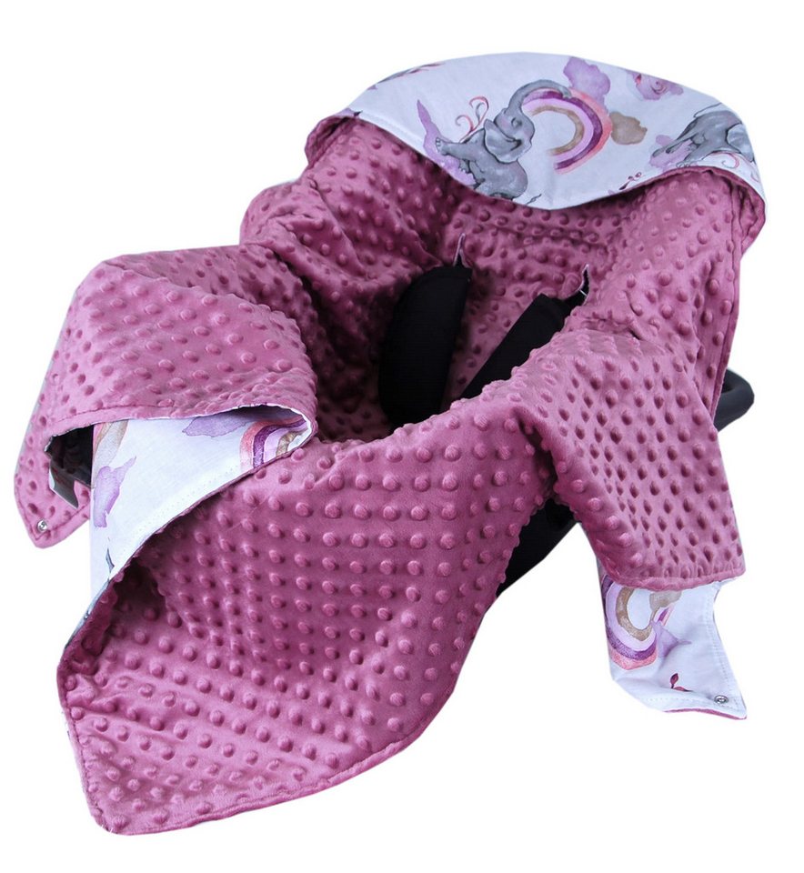 Einschlagdecke BabyLux Baby EINSCHLAGDECKE Babyschale Autositz Kindersitz Decke, BabyLux, 125. Elefanten Rosa von BabyLux