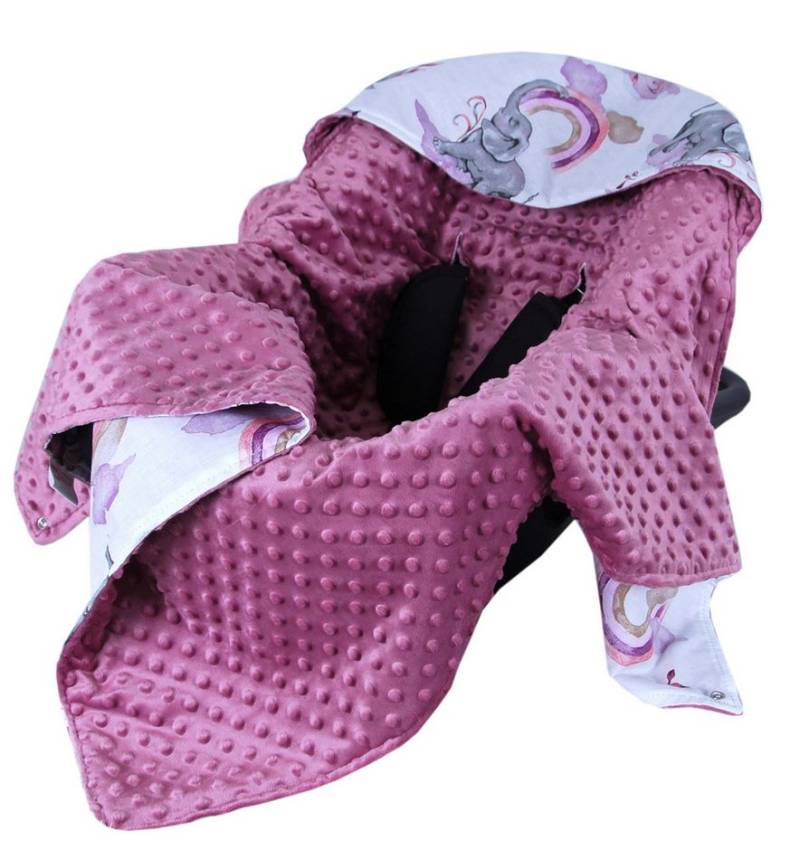 Einschlagdecke BabyLux Baby EINSCHLAGDECKE Babyschale 90x90 cm Autositz Decke, BabyLux, 125. Elefanten Rosa von BabyLux