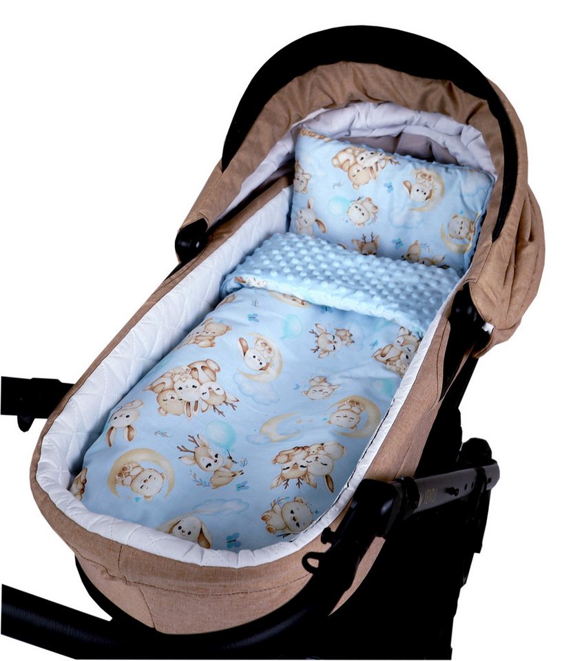 Kinderdecke BABYLUX Babydecke MINKY 2Set Kuscheldecke Decke 75 x 60cm Kinderwagen, BabyLux, MP163 Blau + Schnuckis von BabyLux