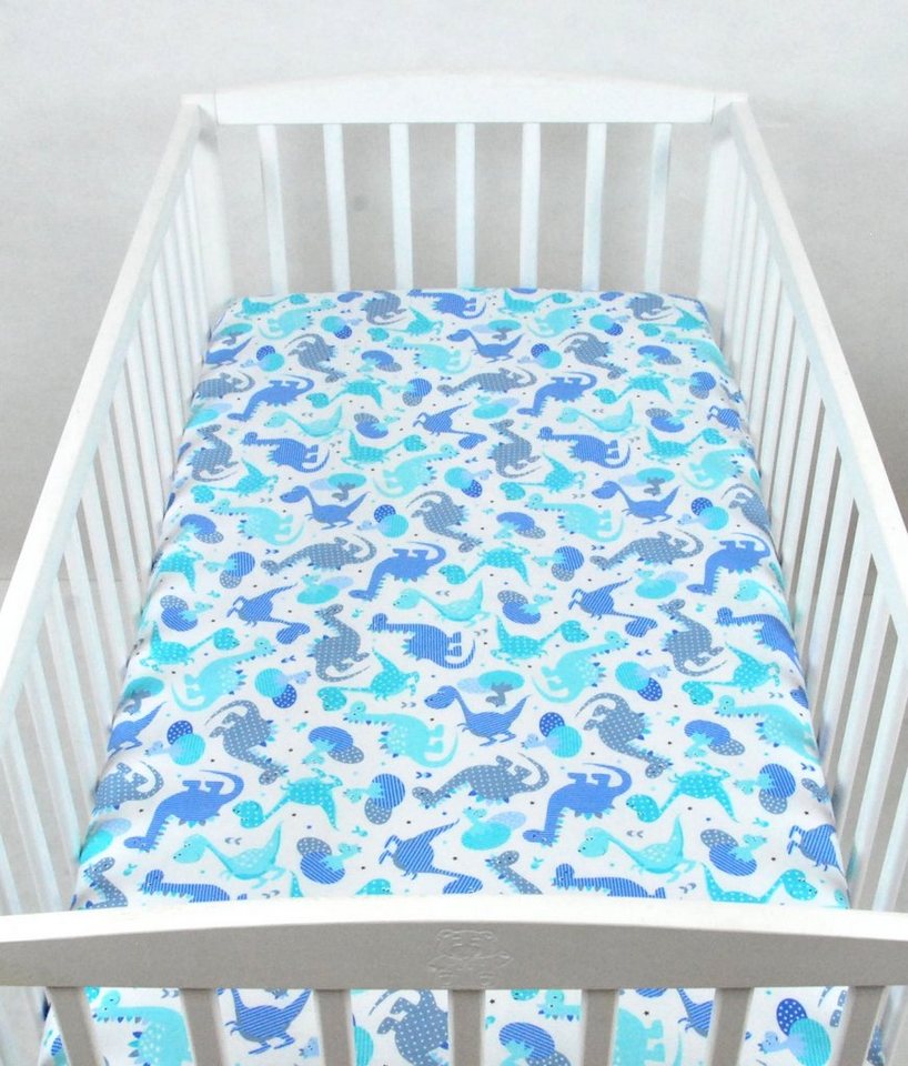 Spannbettlaken BABYLUX SPANNBETTLAKEN 60x120 cm Spannbetttuch Baumwolle Kinder Baby, BabyLux, 100. Dino Blau von BabyLux