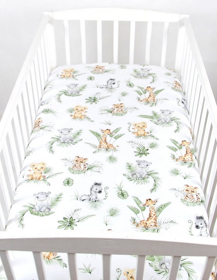 Spannbettlaken BABYLUX SPANNBETTLAKEN 60x120 cm Spannbetttuch Baumwolle Kinder Baby, BabyLux, 124. Africa_Tiere von BabyLux