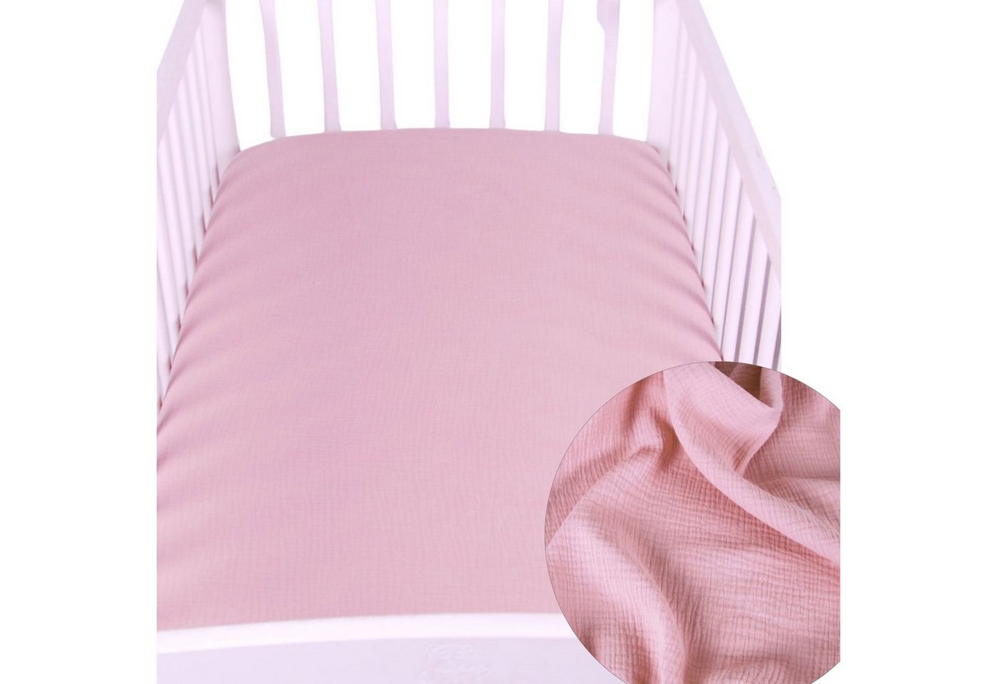 Spannbettlaken BabyLux Spannbettlaken Musselin 60x120 70x140 Baby-& Kinderbett, BabyLux, Rosa 60x120 von BabyLux