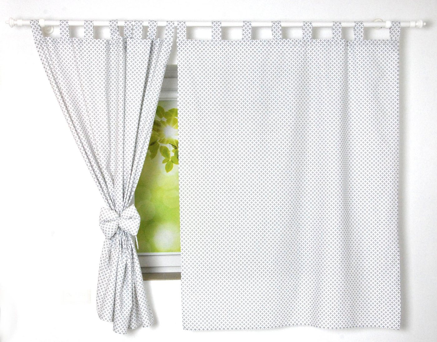 BabyLux Vorhang Kinderzimmer VORHÄNGE mit Schlaufen Kinder Baby Gardinen 2 x 160x120cm, 106. Marokko Grau von BabyLux