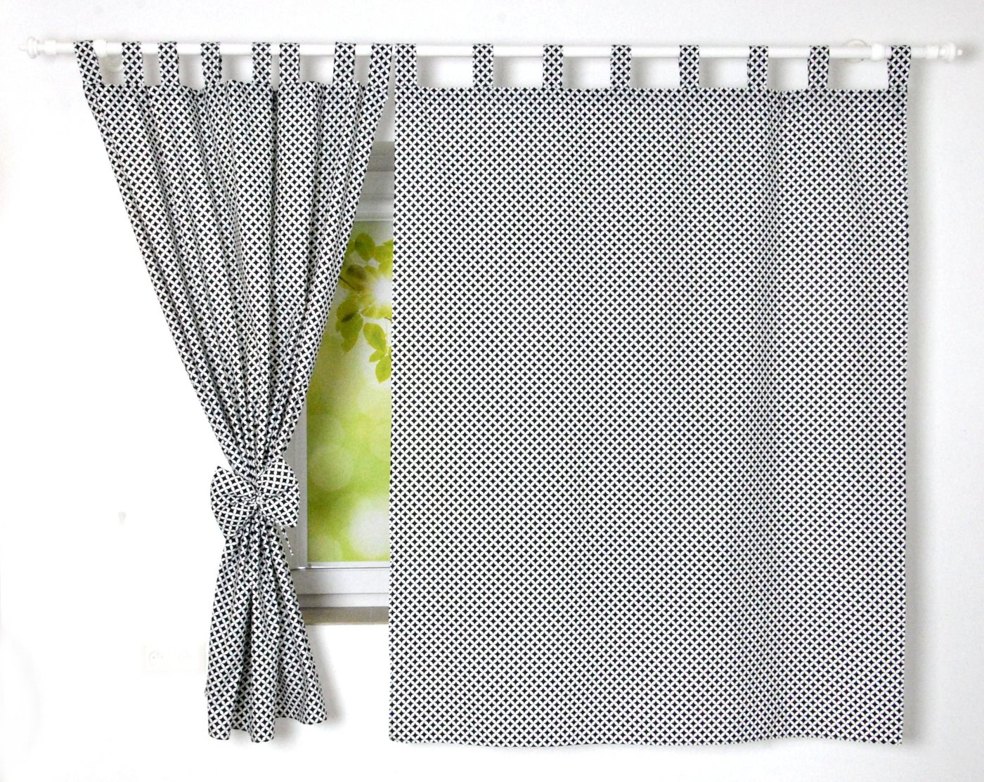 BabyLux Vorhang Kinderzimmer VORHÄNGE mit Schlaufen Kinder Baby Gardinen 2 x 160x120cm, 107. Marokko Schwarz von BabyLux