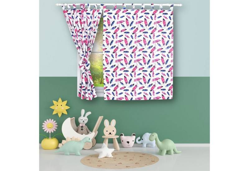 Vorhang Kinderzimmer VORHÄNGE mit Schlaufen Kinder Baby Gardinen 2 x 160x120cm, BabyLux, 99. Feder von BabyLux