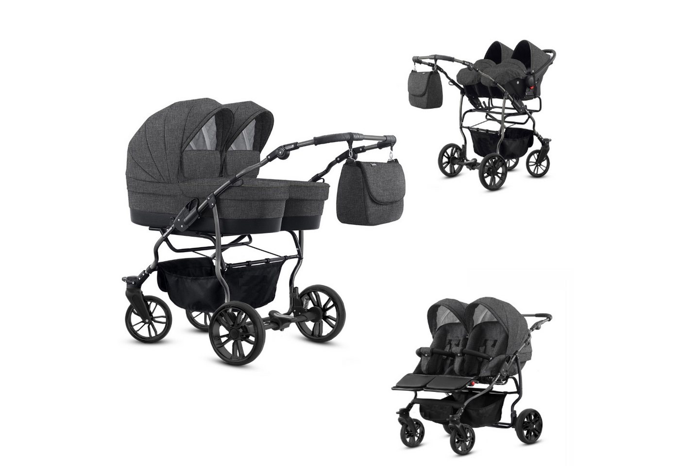 BabyMerc Zwillingswagen Twin Lux 4 in 1 inkl. Sportsitze, Autositze und Zubehör in 7 Farben BabyMerc Zwillingswagen Twin Lux 4 in 1 inkl. Sportsitze, Autositze und Zubehör in 7 Farben von BabyMerc