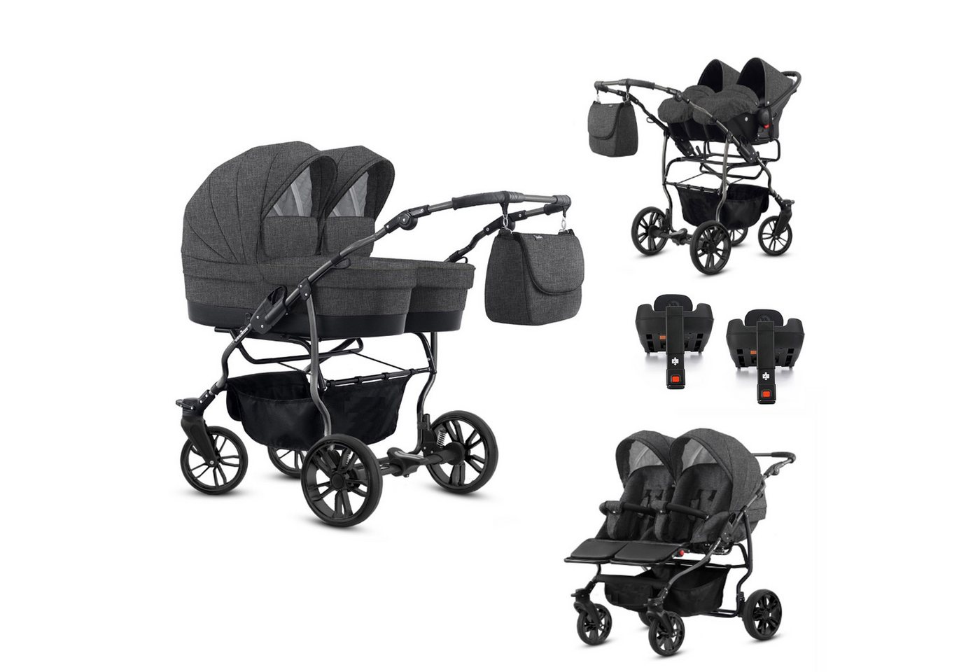 BabyMerc Zwillingswagen Twin Lux 5 in 1 inkl. Sportsitze, Autositze und Isos in 7 Farben BabyMerc Zwillingswagen Twin Lux 5 in 1 inkl. Sportsitze, Autositze und Isos in 7 Farben von BabyMerc