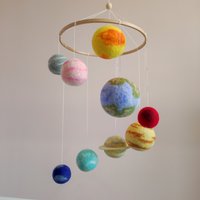 Weltraum Baby Mobil, Sonnensystem Planet Handy, Thema Dekor, Kinderzimmer Dekor von BabyMobilesbyArtsis