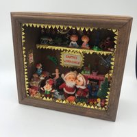 Vintage Weihnachtsschattendose Weihnachtsmann Arbeitsladen von BabyPopBoutique