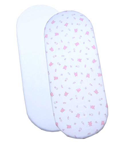 BabyPrem Moseskörbe Stubenwagen 2 Baumwolle Spannbettlaken 76 x 28cm 1 Weiß 1 Rosa Teddybär BabyPrem Moseskörbe Stubenwagen 2 Baumwolle Spannbettlaken 76 x 28cm 1 Weiß 1 Rosa Teddybär von BabyPrem