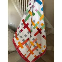 Batik Rainbow Quilt Handgemachter Daisy Design Überwurf von BabyQuiltsGifts