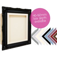 Neuer Schwarzer Rokoko Barockstil Verzierter Tiefer Schattenkasten 3D-Objektrahmung 8x10 10x12 12x16 16x20 Verschiedene Tiefen & Passepartout-Farben von BabyRiceUK