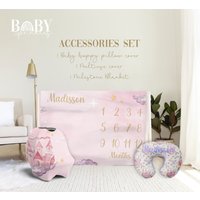Enchanted Castle Zubehör-Set, Baby Prinzessin Milestone Decke, Magic Castle Personalisierte Baby-Accessoires von BabySprinklesCo