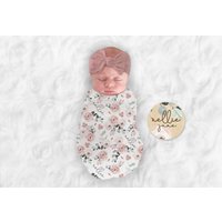 Personalisieren Sie Baby-Mädchen-Decke Rosa Rosen-Decke Benutzerdefinierte Name Decke Rose Swaddle-Babyparty-Geschenk-Decke, Die Oder Plüsch-Decke von BabySquishyCheeks