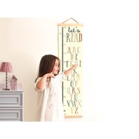 Alphabet Poster Wachstumskarte Kinderzimmer, Leinwand Print Dekor, Höhenkarte Kinder, Wandbehang, Kleinkind Geschenk von BabyTriffle