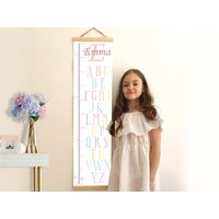 Alphabet Wand Höhenkarte Für Mädchen, Personalisiertes Wachstumskarte Kinderzimmer, Poster Leinwand Kindergeburtstag Geschenk von BabyTriffle