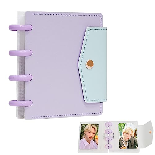 Photocard Binder 3 Inch Kpop Binder, Detachable Kpop Photocard Holder Book, Button Design Mini Photo Album kpop photocard binder Album with 20 Pockets Fits 40 Photocards (Purple) von Babyfond