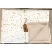 Babydecke Ungefüttert Weidenkätzchen Und Waffelstoff Beige Produktnummer Bd 1415 von BabyglueckDesign