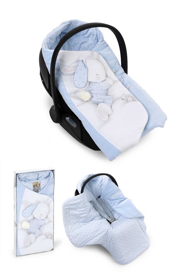 Babyhafen Fußsack Babyfußsack für Babyschale & Kinderwagen Wattiert Blau Rosa (1-tlg), Hochklassig von Babyhafen
